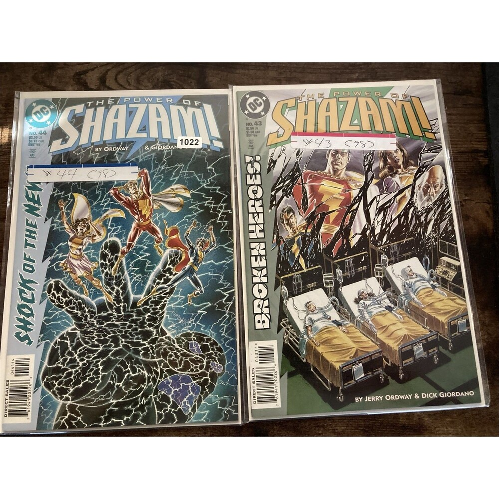 Power of Shazam Lot 2 #43 #44 1998 DC Comics Boarded Captain Marvel Special